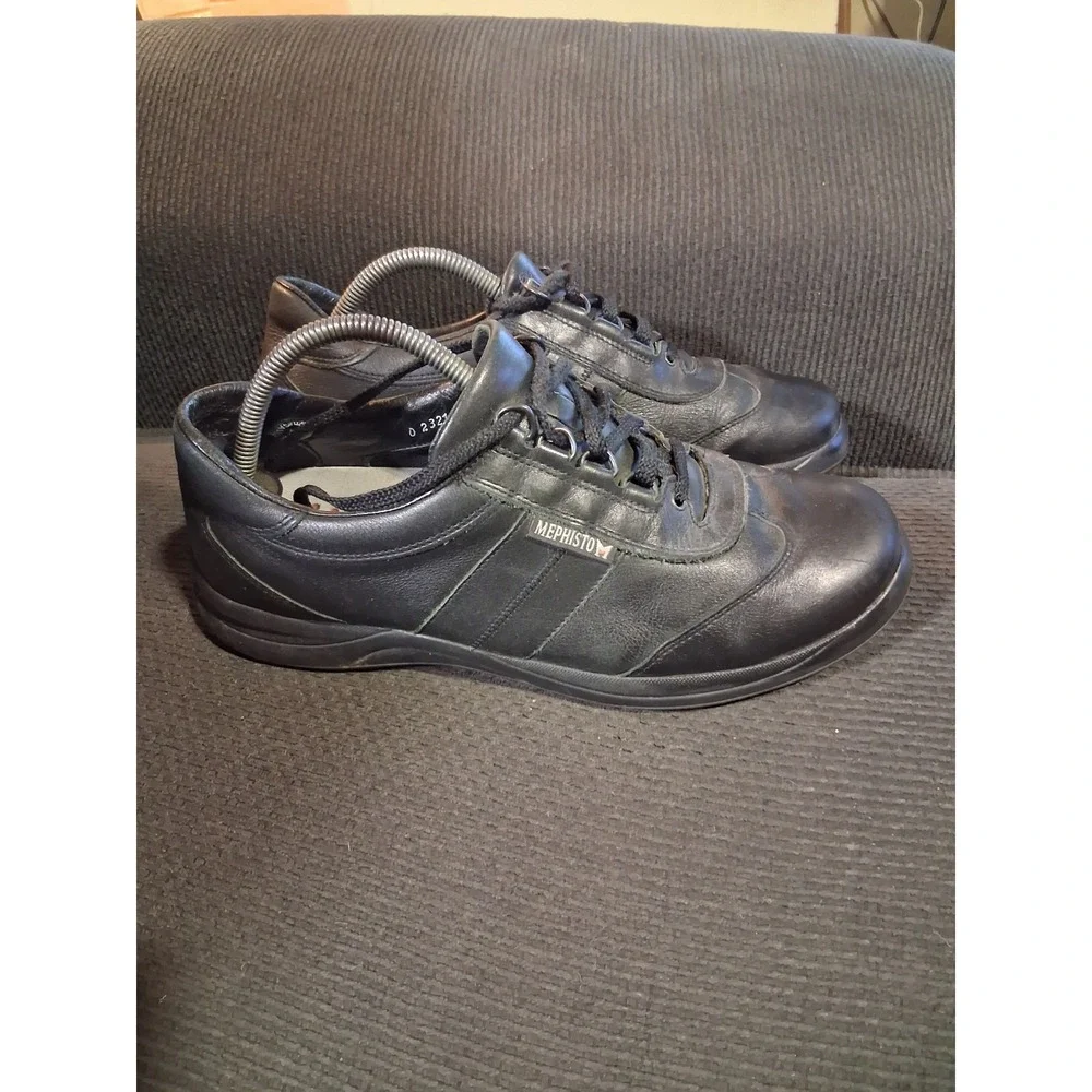 Mephisto Mens‎ Black Leather Lace-Up Shoes Size US 9